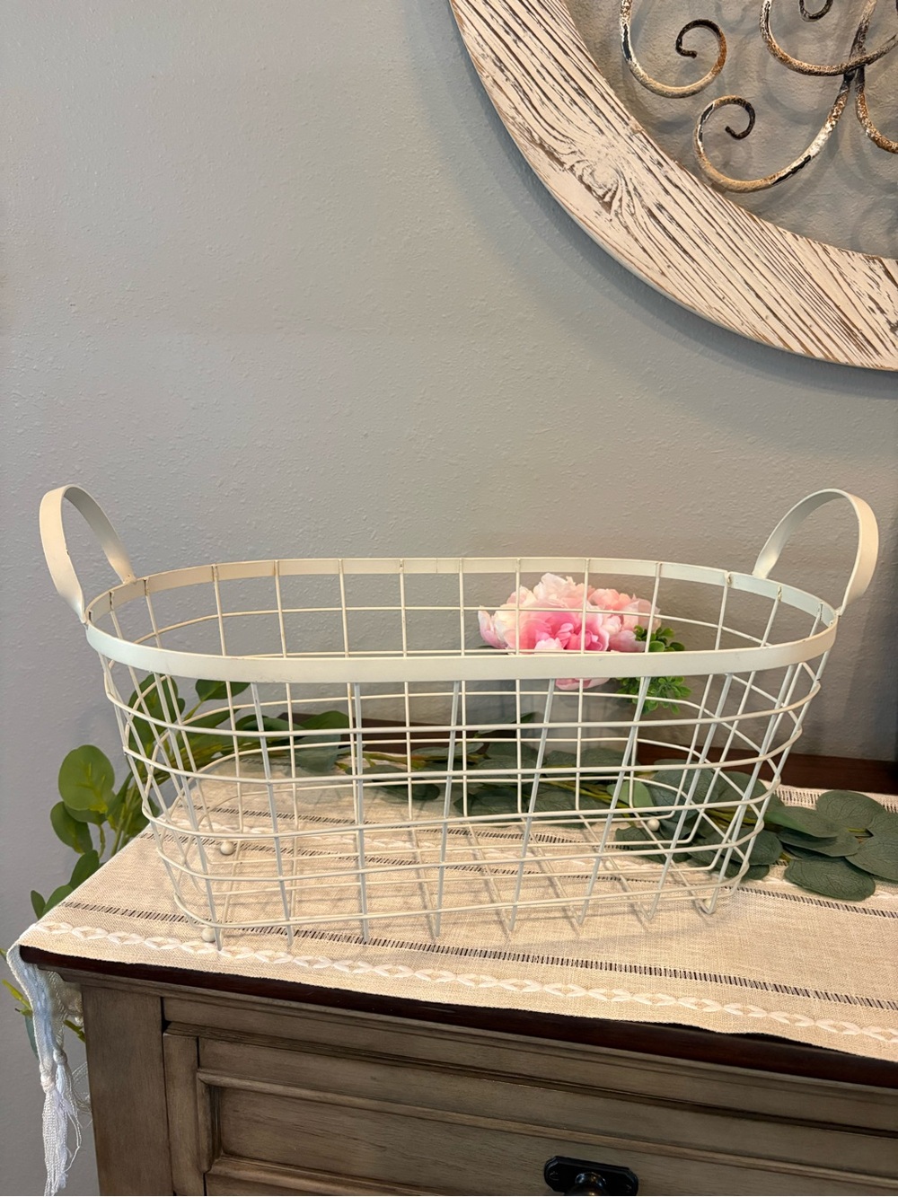 Decorative Farmhouse Wire Basket | Decorative Storage
